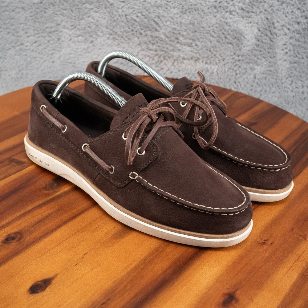 Cole Haan GCC Boat Shoe Dark Chocolate Nubuck/Ivory Men's Size 9 US C40392